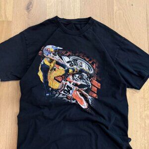 Vintage Motocross Racing Graphic Tee - Dirt Bike Rider Black
